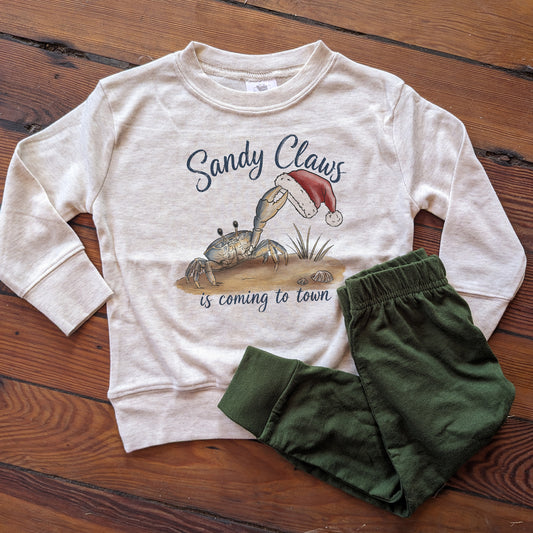 "Sandy Claws is coming to Town" Christmas BEACH Pajamas