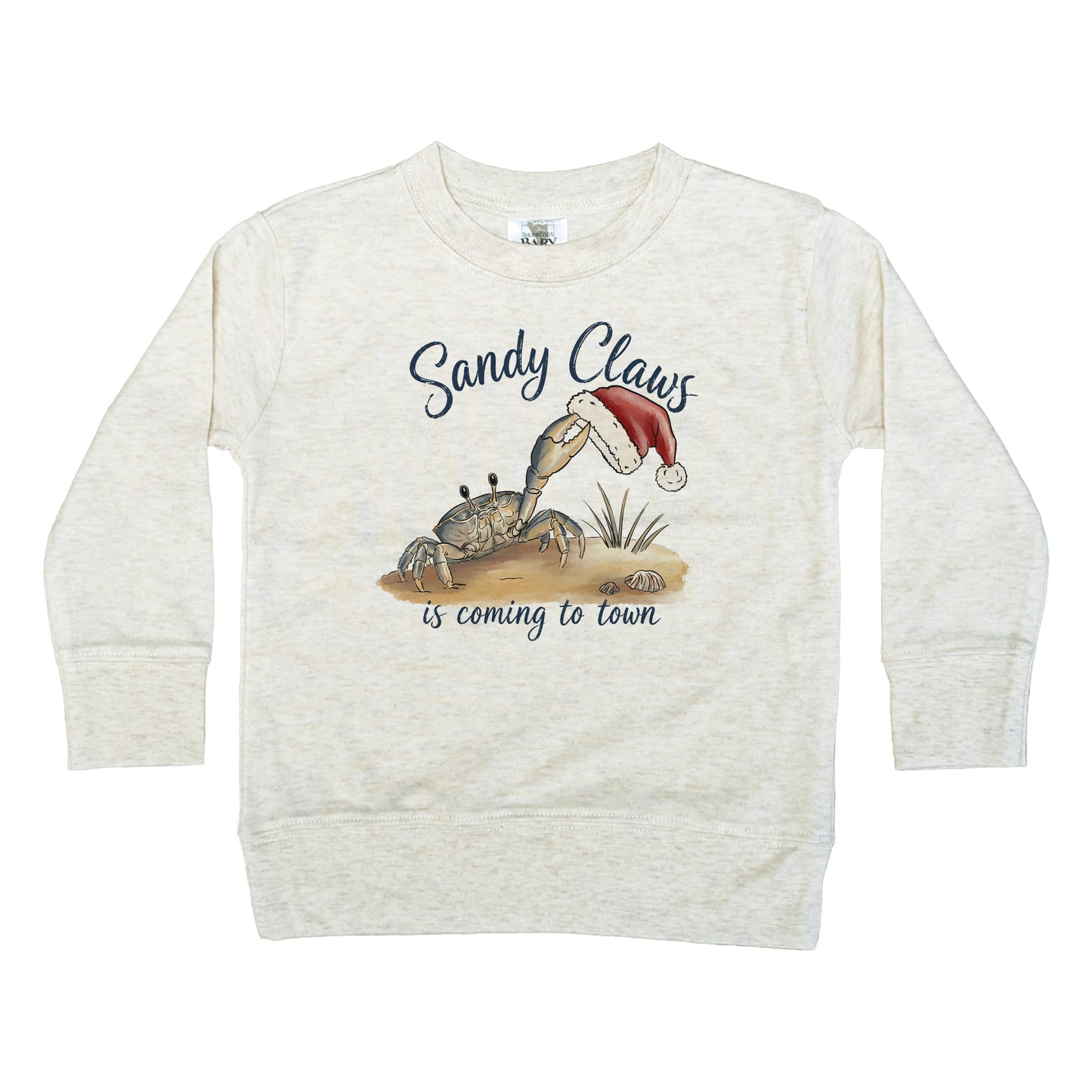 "Sandy Claws" Beach Holiday Coastal Christmas Kid's Long Sleeve Shirt