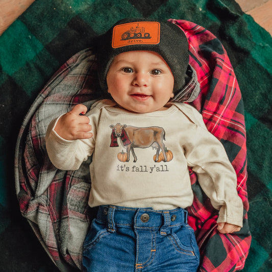"It's fall y'all" Cow Body Suit