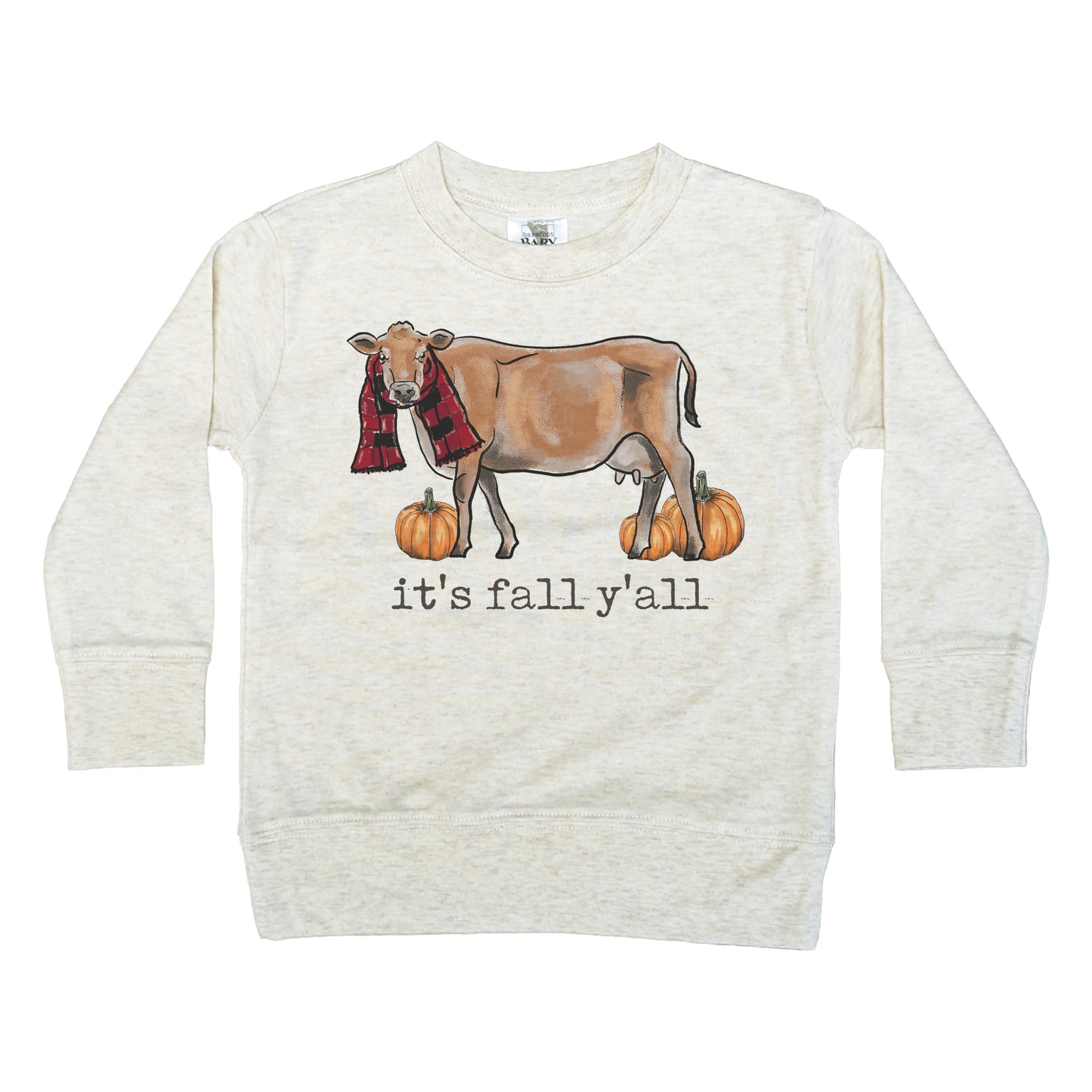 "It's fall y'all" Cow Long or Short Sleeve Shirt for Kids