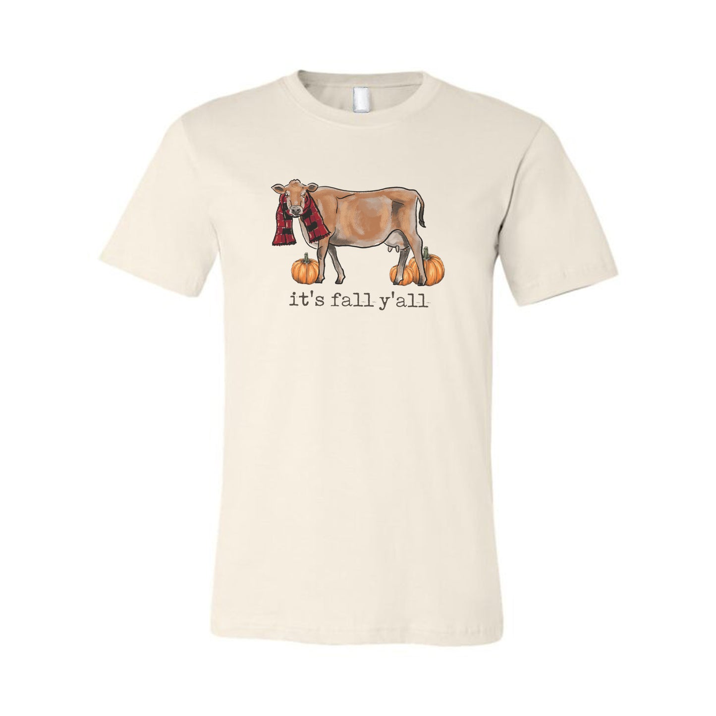 Adult "It's fall y'all" Cow Long or Short Sleeve Shirt