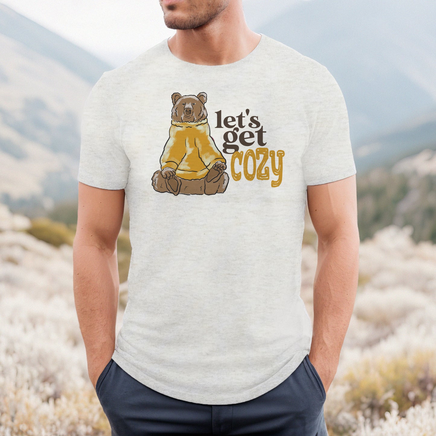 ADULT "Let's get Cozy" Comfy Bear Unisex Shirt