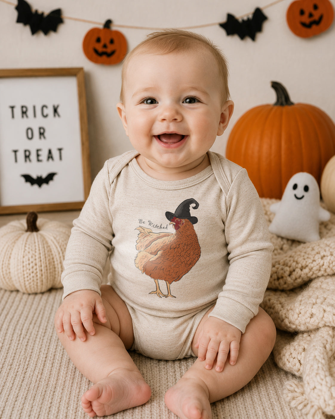 "Bewitched" Halloween Chicken Baby Body Suit