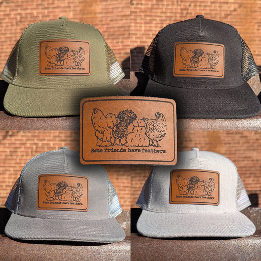"Some Friends have Feathers" Mesh Back Trucker Hat for Boys and Girls | Youth Size | FOUR Color Options