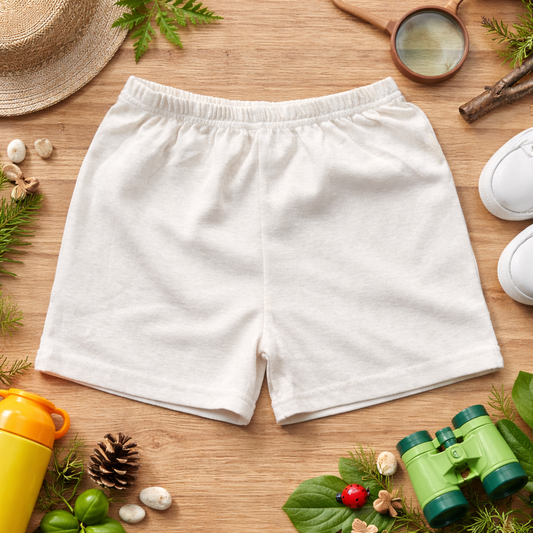 Beige Shorts (2T-XS) - Cozy, Soft, Perfect for Sleep or Play - Add-On Item