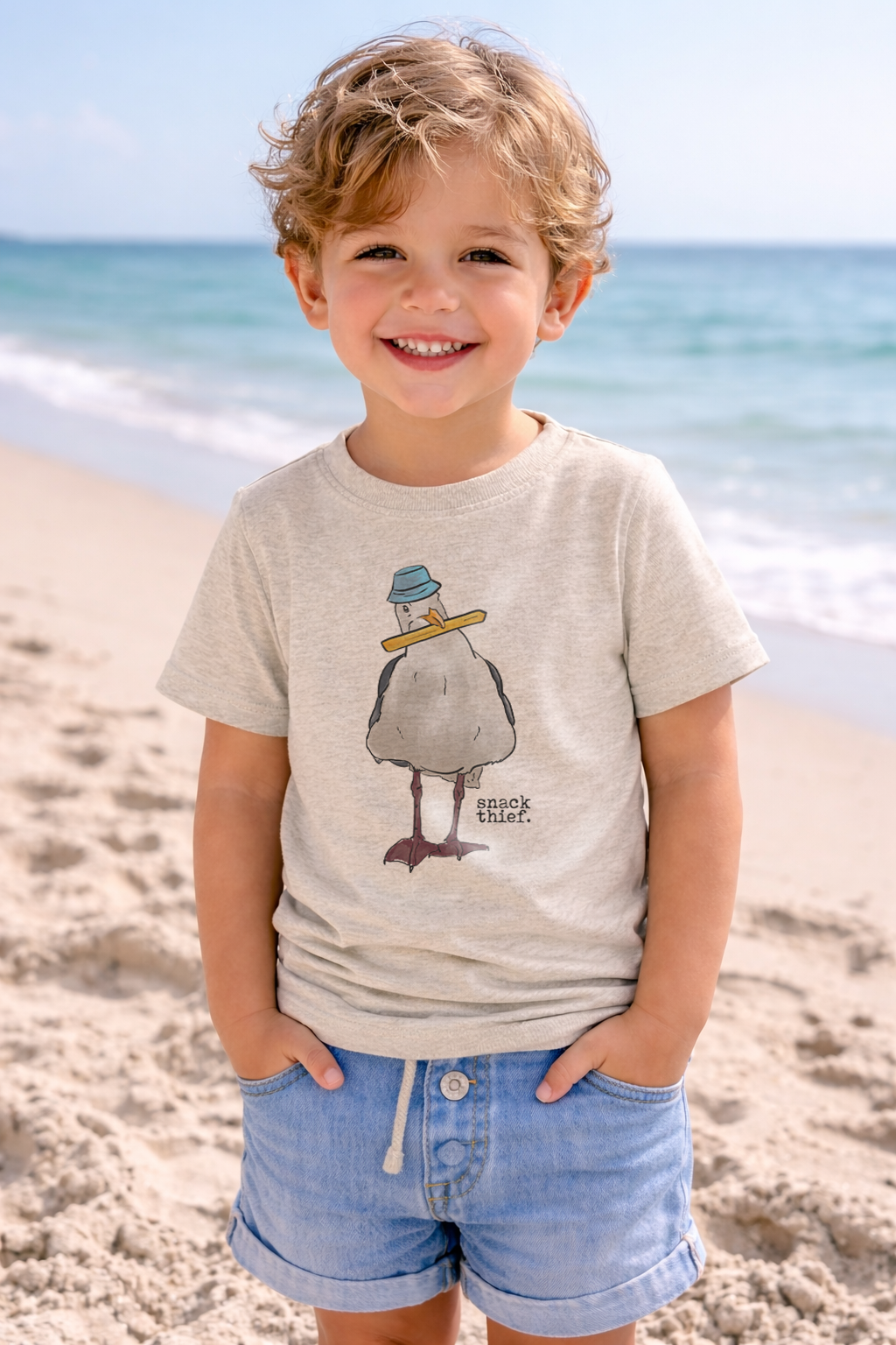 "Snack Thief" Sea Gull Beach Kid's Summer Tee