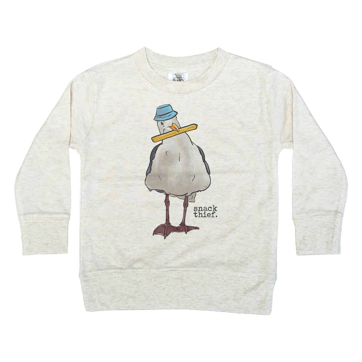 "Snack Thief" Sea Gull Beach Kid's Long Sleeve Shirt