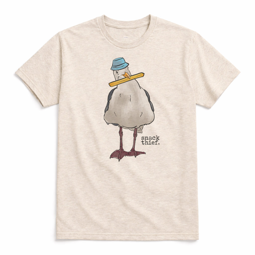 "Snack Thief" Sea Gull Coastal Beach Adult Shirt
