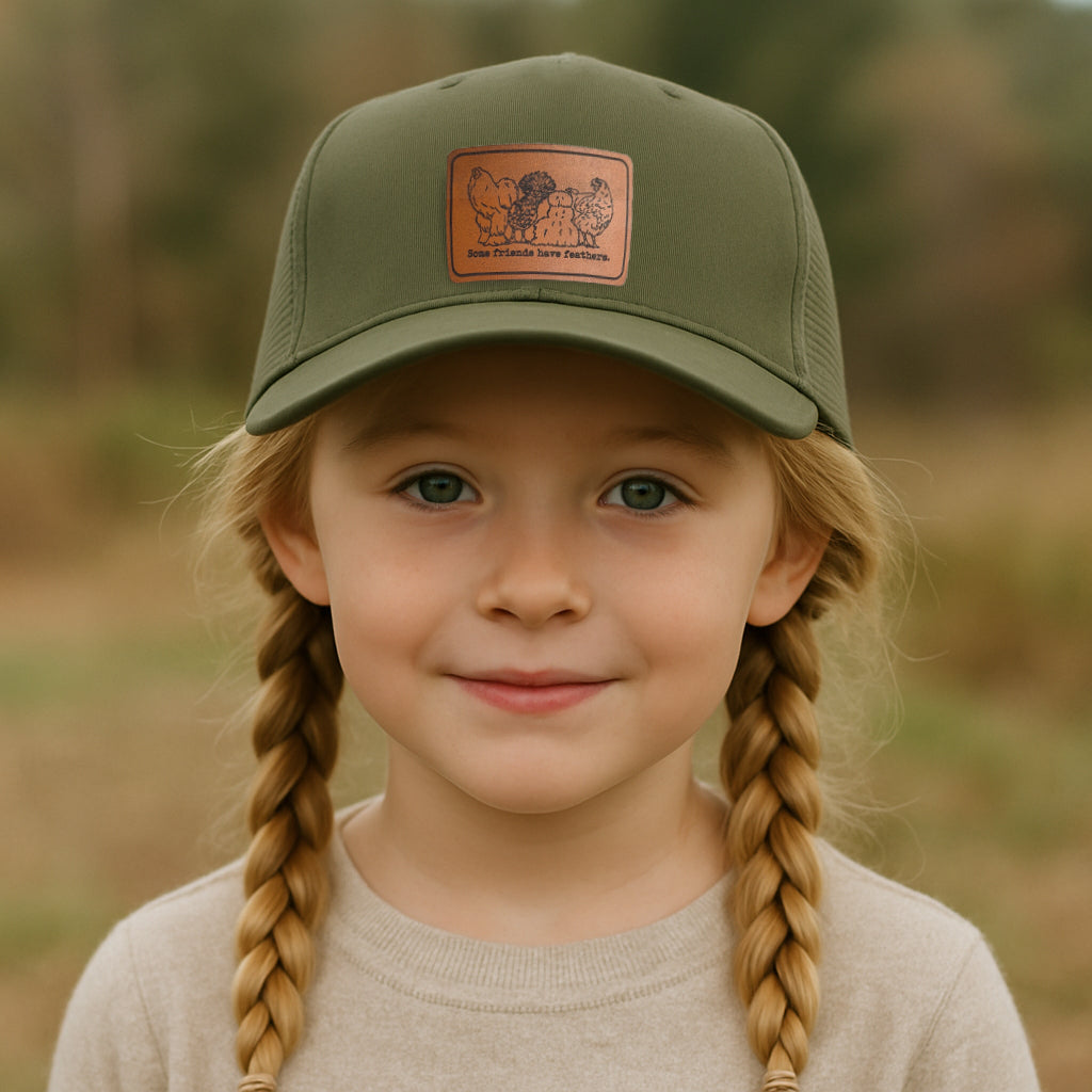 "Some Friends have Feathers" Chicken Trucker Hat  | FOUR Color Options