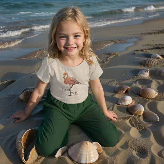 Stand Tall Flamingo Beach Long Sleeve Tee Toddler Ocean tee Beach life Unisex beach tee Cute beach summer vacation Summer vibes