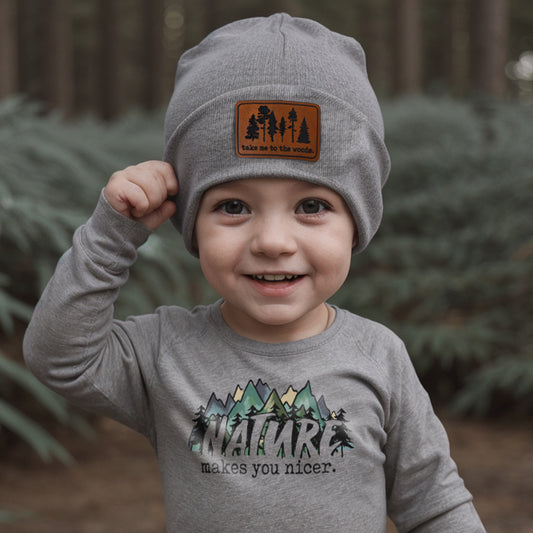 "Take me to the Woods" Nature Lover Hiking Beanie | One Size Fits All | FOUR Color Options
