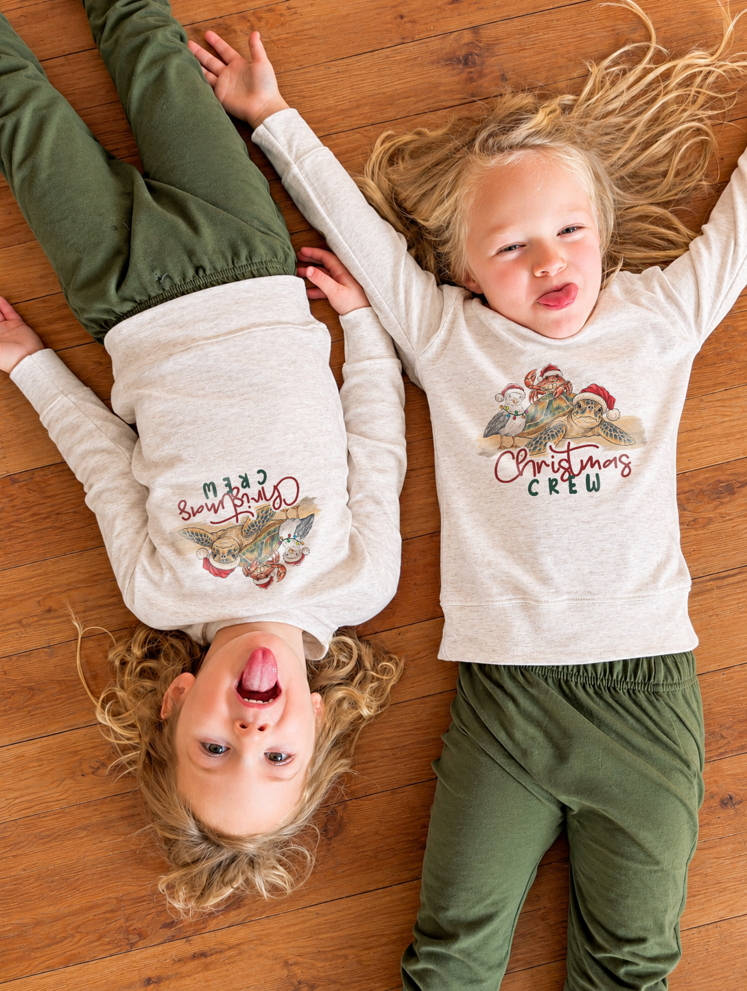 "Christmas Crew" Beach Theme Holiday Pajama Set