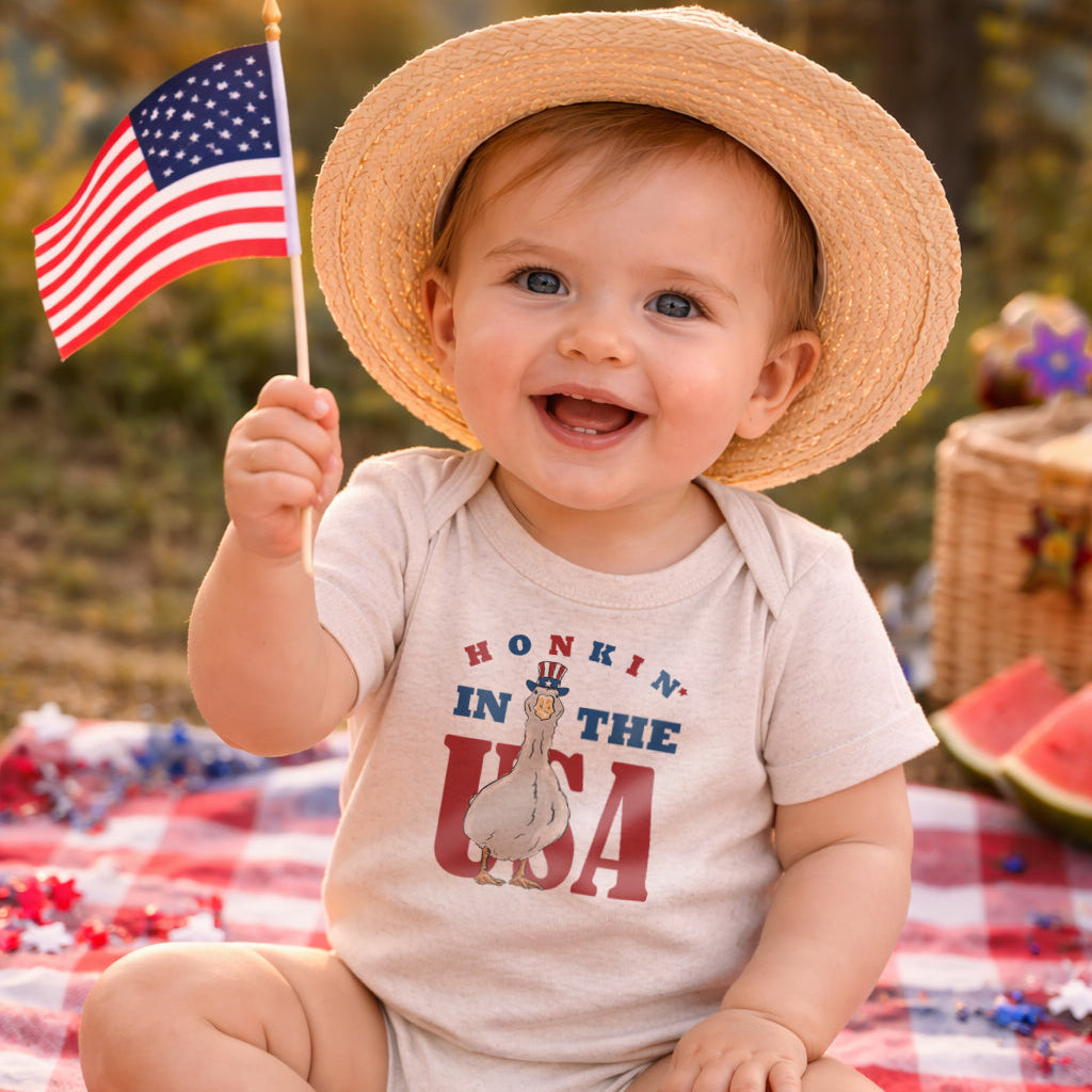 4th of July Goose | Independence Day Fourth of July Baby Body Suit