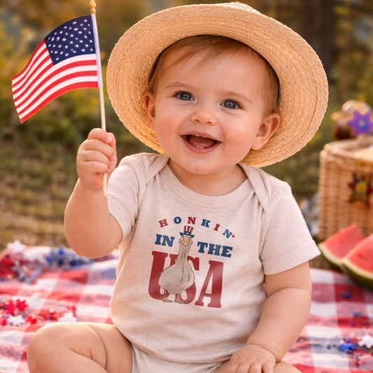 4th of July Goose | Independence Day Fourth of July Baby Body Suit
