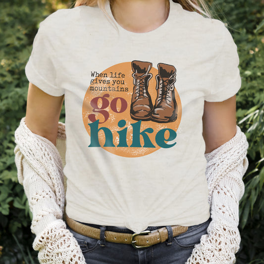 ADULT "When Life Gives you Mountains" Summer Hiking Adventure T-shirt WHOLESALE