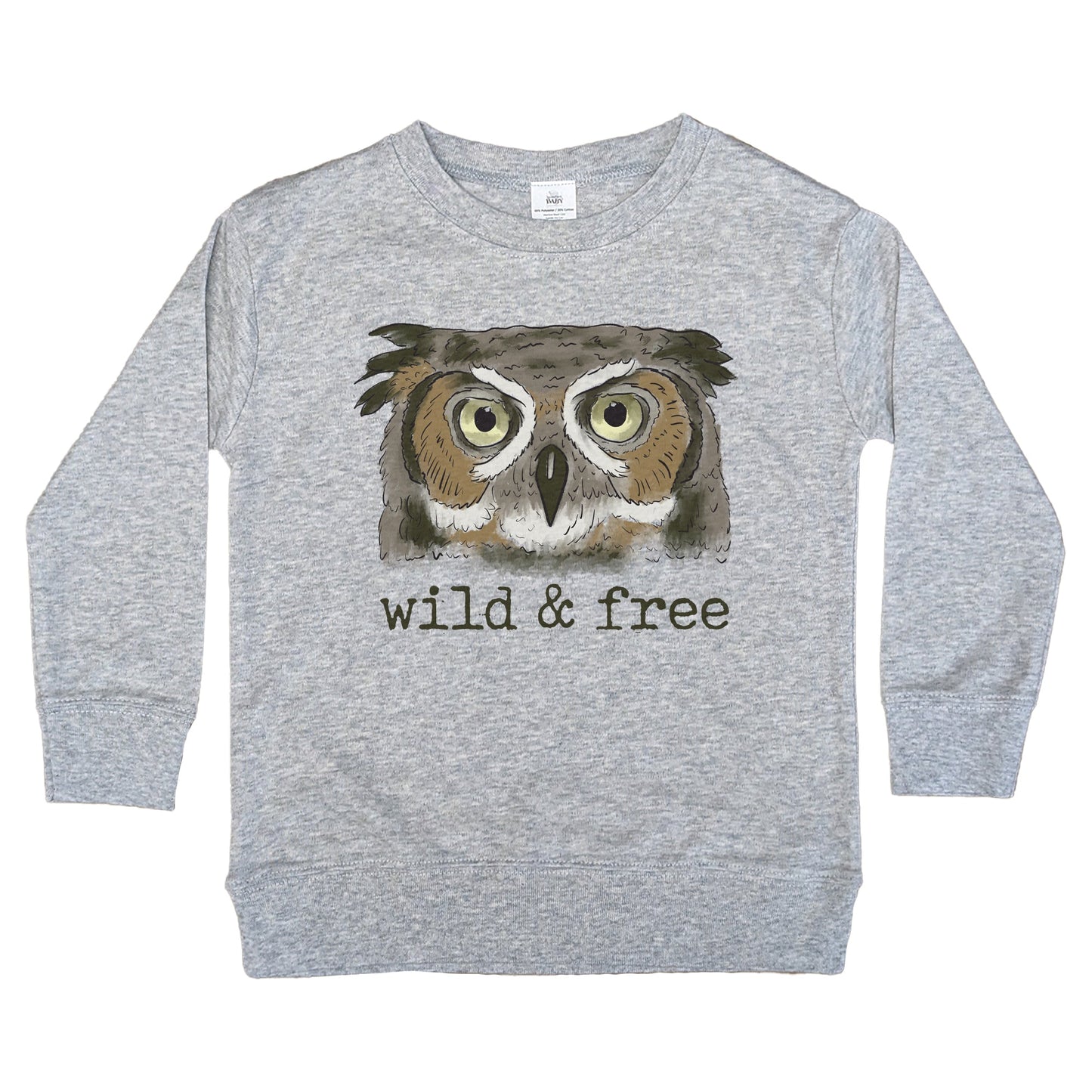 "Wild & Free" Woodland Owl Toddler/Youth Long Sleeve Shirt