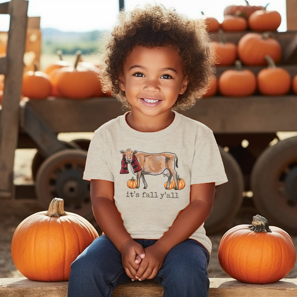 "It's fall y'all" Cow Shirt for Kids
