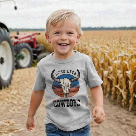 "Long Live Cowboys" Grey Toddler or Youth Shirt | Western Line