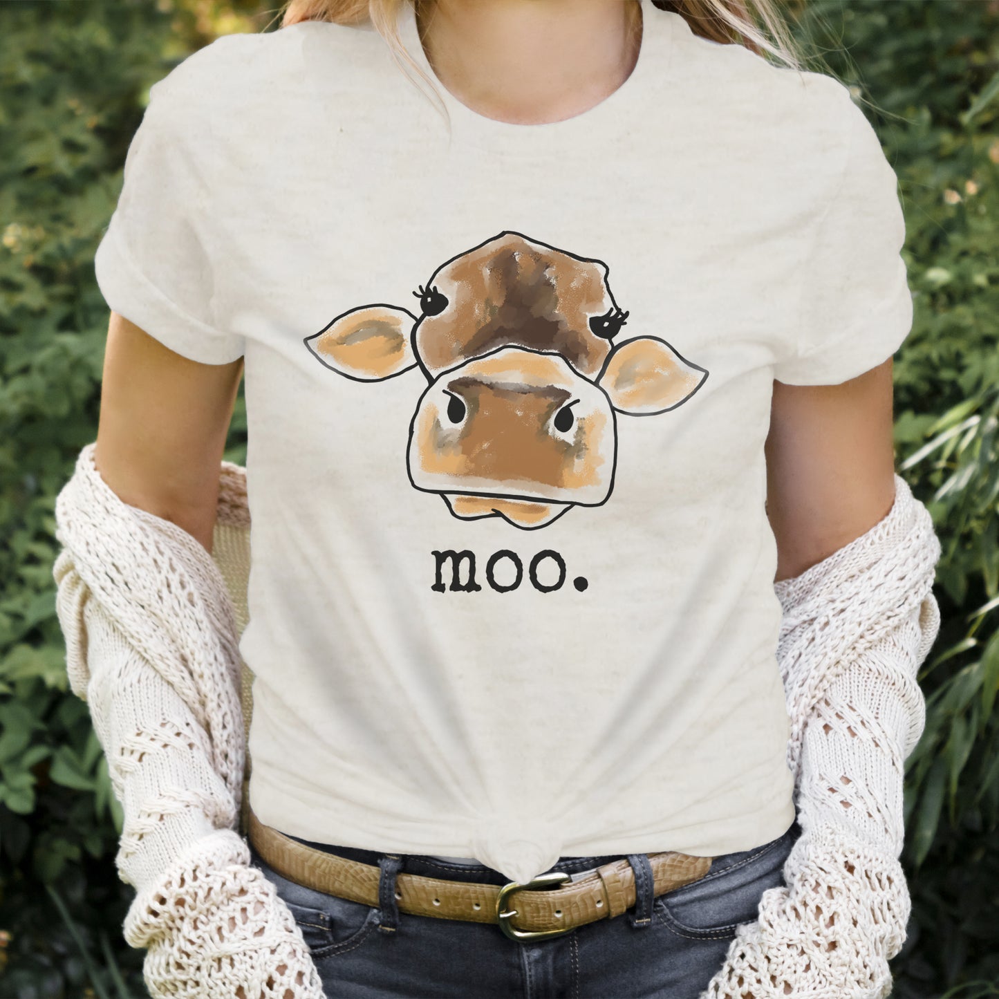 ADULT "moo." cow Country Farm Tee