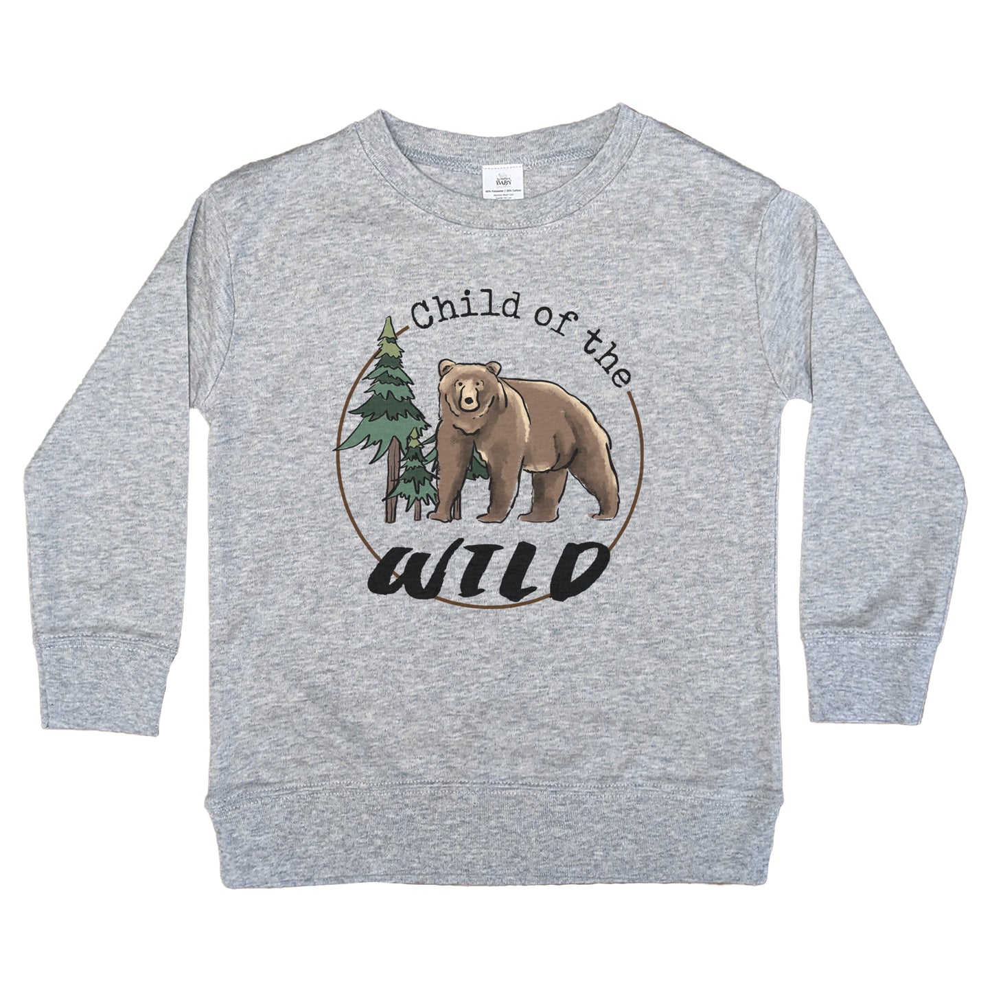 "Child of the wild" Bear Toddler/Youth grey Long Sleeve Shirt