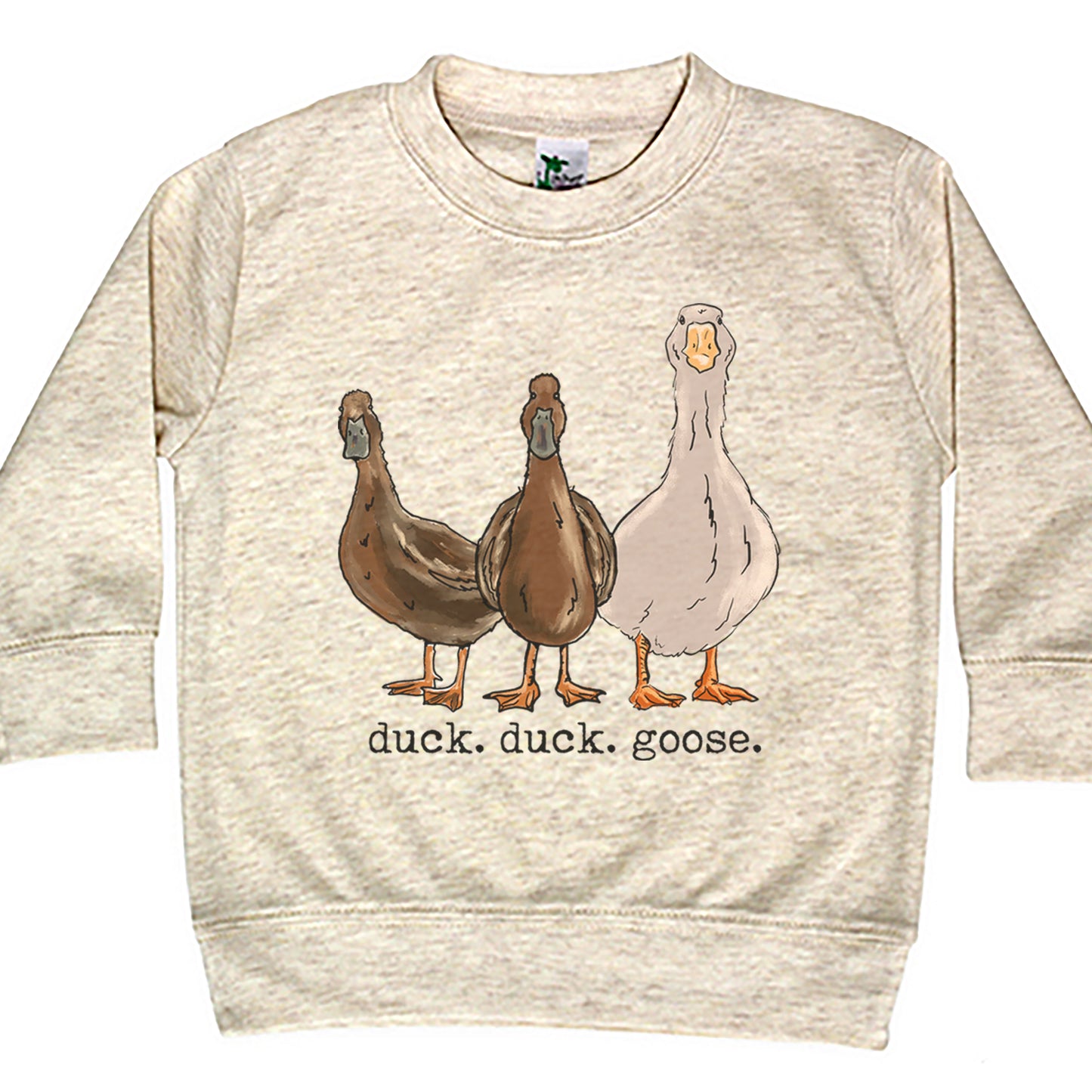 "duck. duck. goose" Toddler/Youth Beige Long Sleeve Shirt
