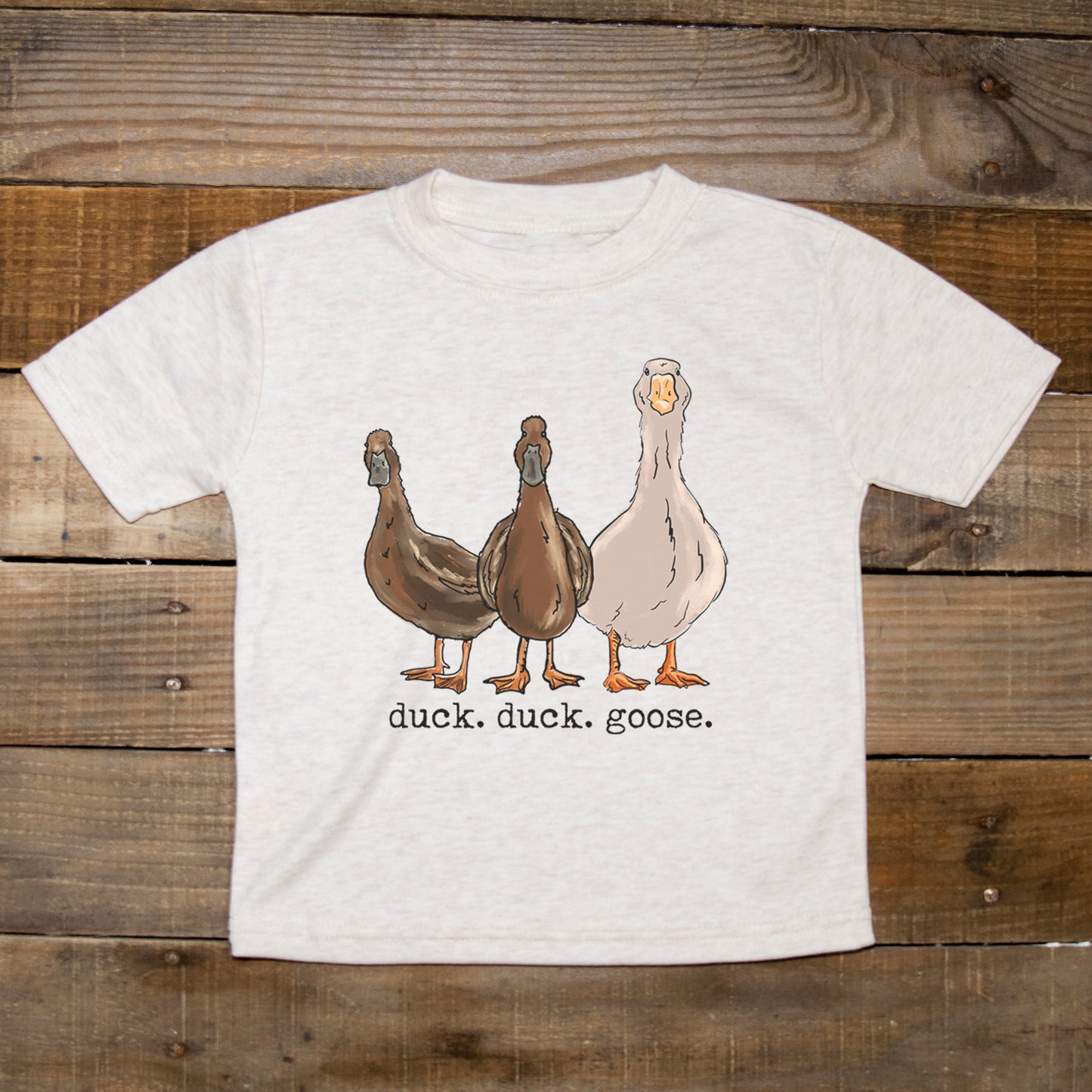 "duck. duck. goose" Toddler/Youth Beige tee