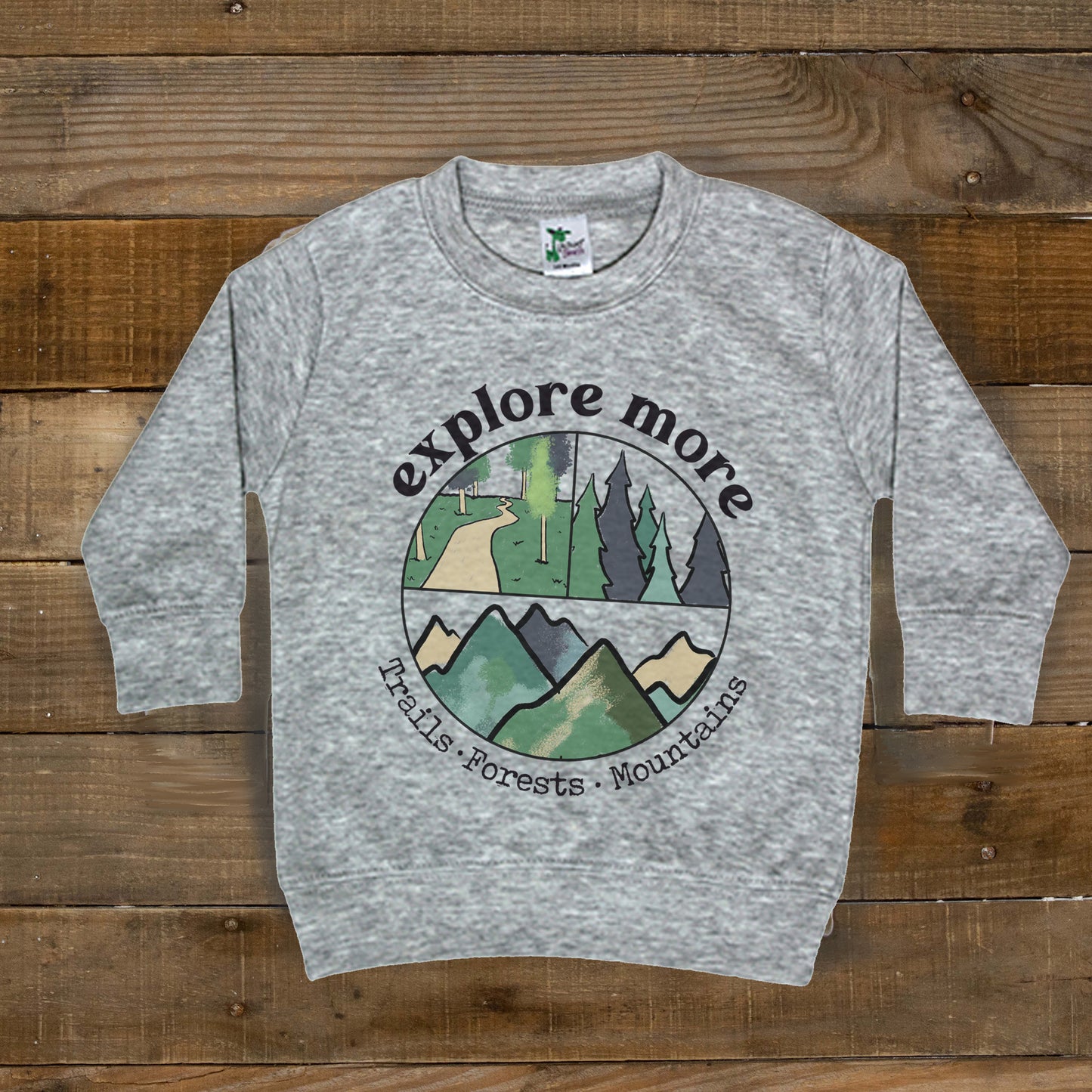 "Explore more" Grey Long Sleeve Toddler Shirt