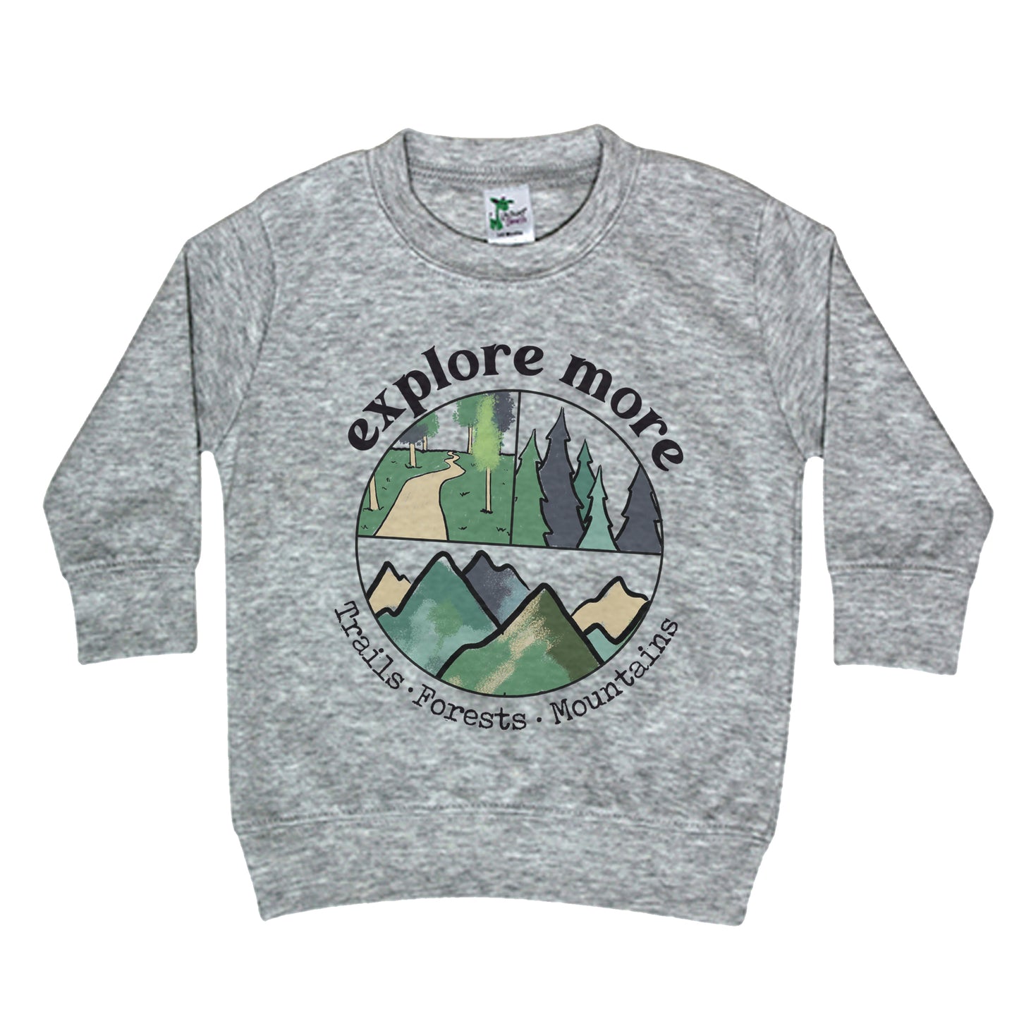 "Explore more" Grey Long Sleeve Toddler Shirt