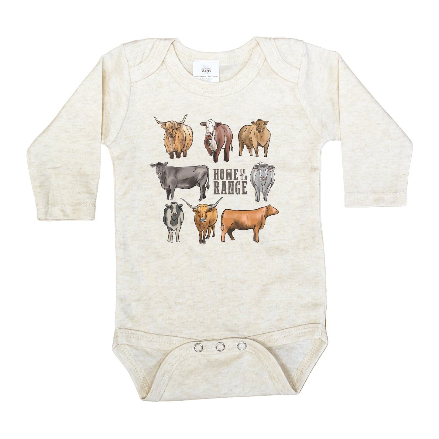 "Home on the range" Beige Baby Body Suit | Western Line