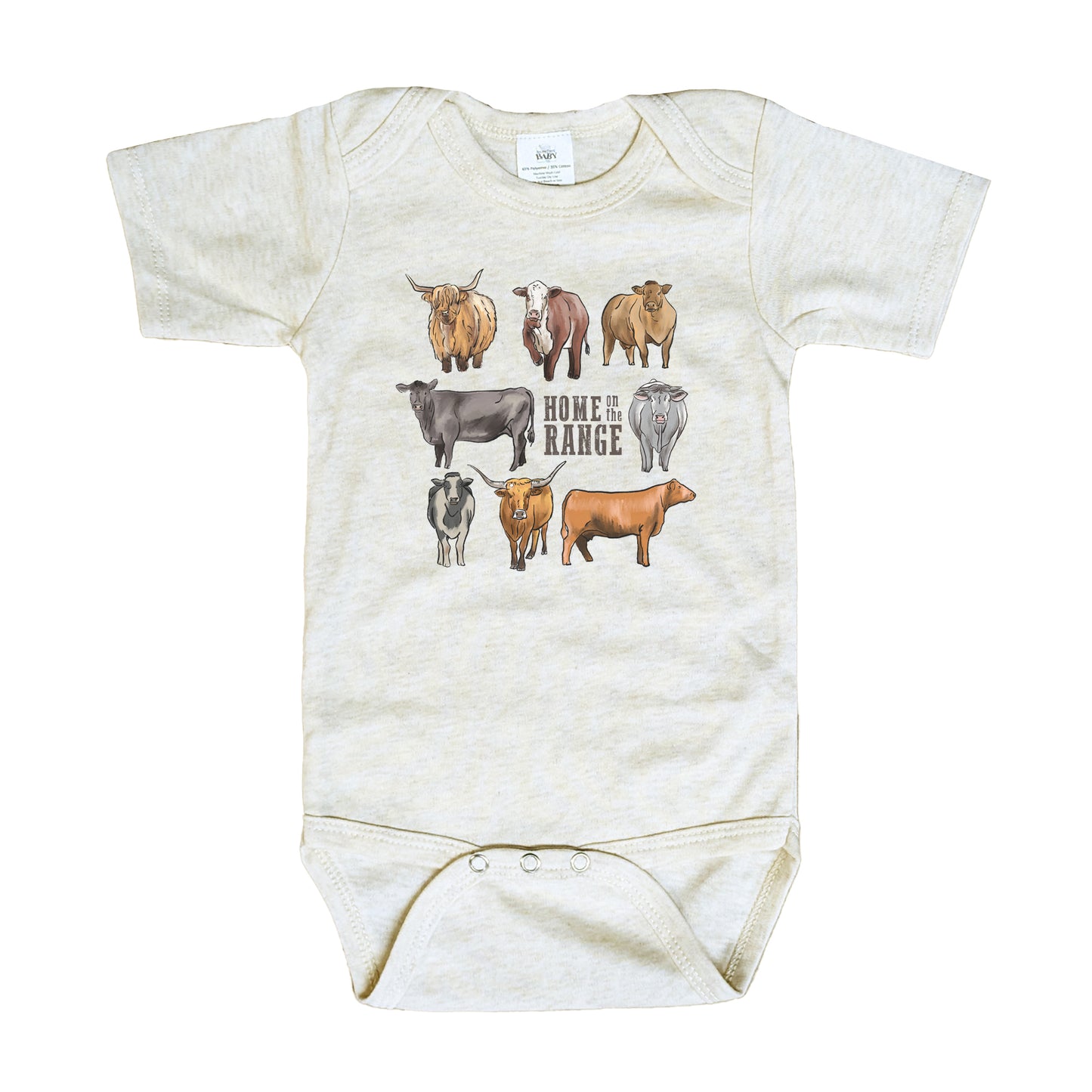 "Home on the range" Beige Baby Body Suit | Western Line
