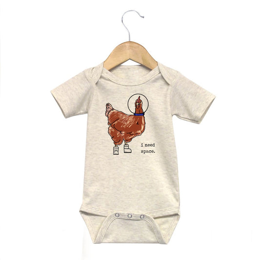 "I need space" CHICKEN Baby Onesie | Farm Animals in Space