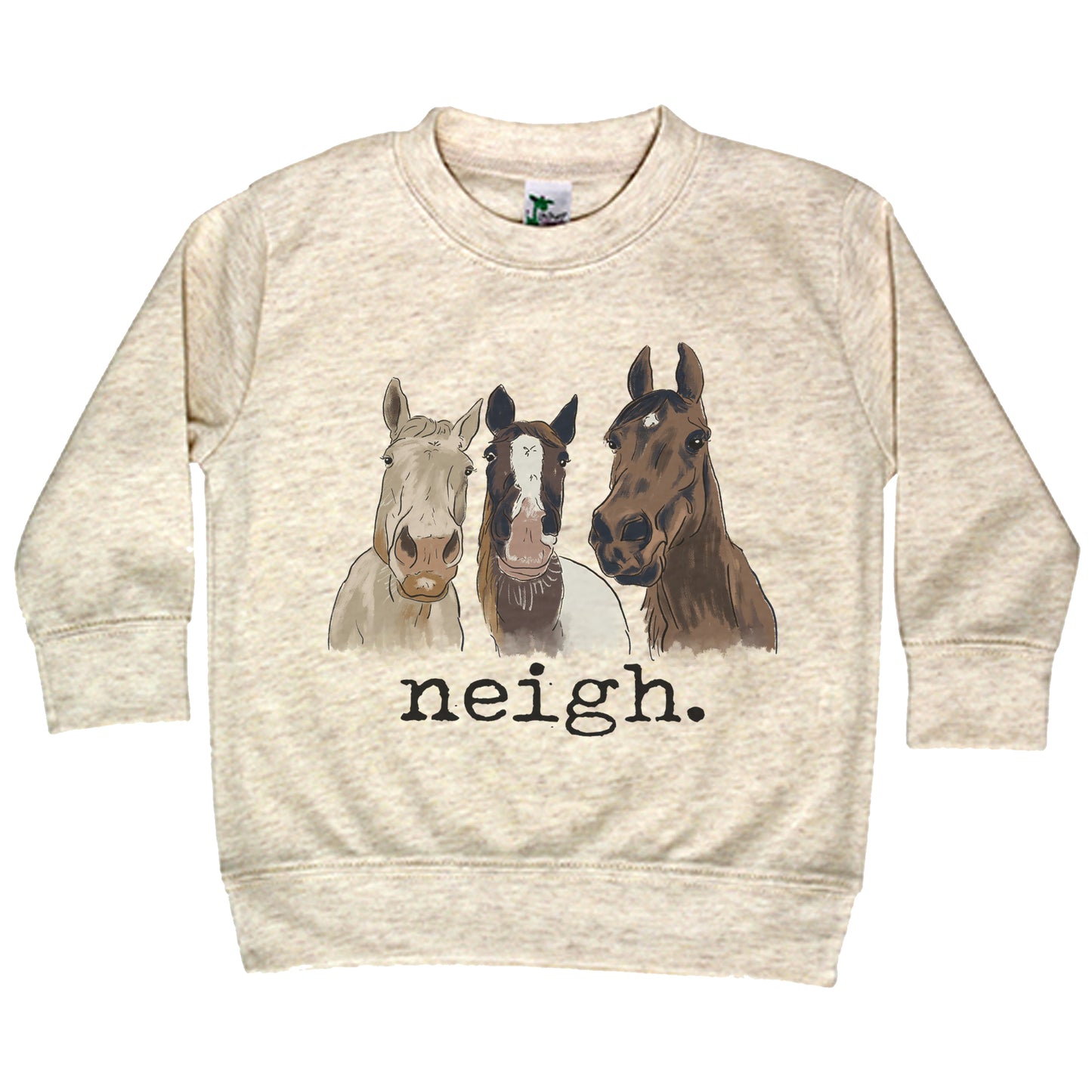 "Neigh" Three horse Toddler Long Sleeve Shirt