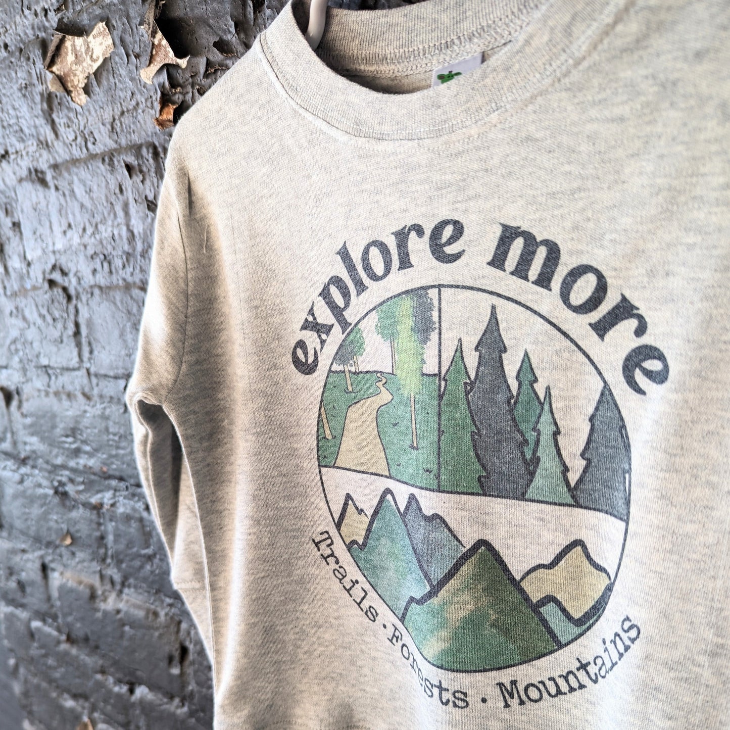 "Explore more" Grey Long Sleeve Toddler Shirt