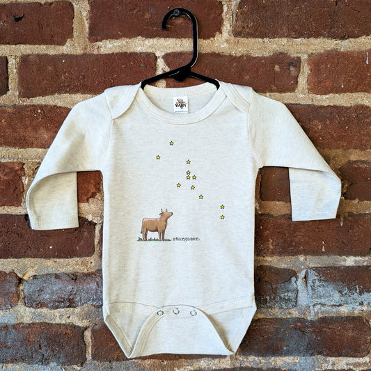 Stargazer Cow Baby Onesie | Farm Animals in Space