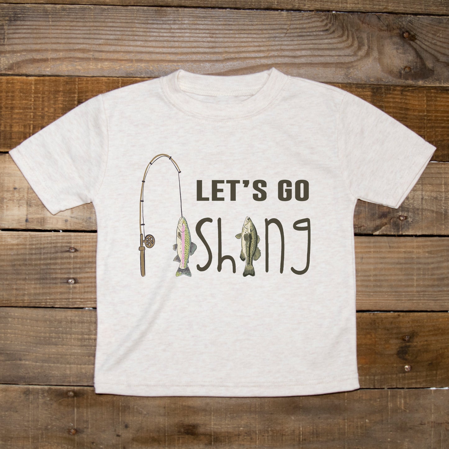 "Let's go fishing" Toddler/Youth Summer shirt