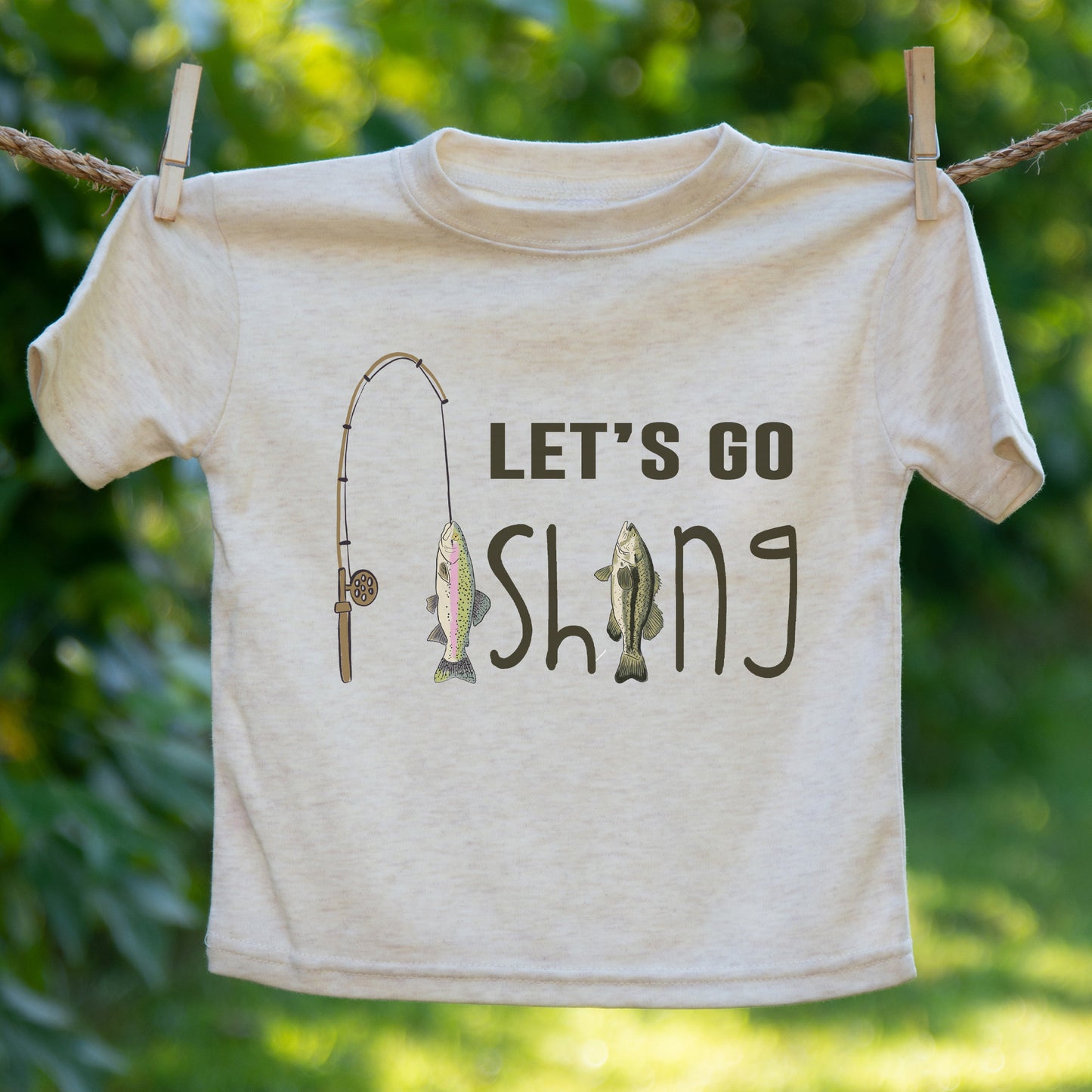 Let's Go Fishing Toddler/Youth Summer Shirt | Barefoot Baby Youth XS (4-6)