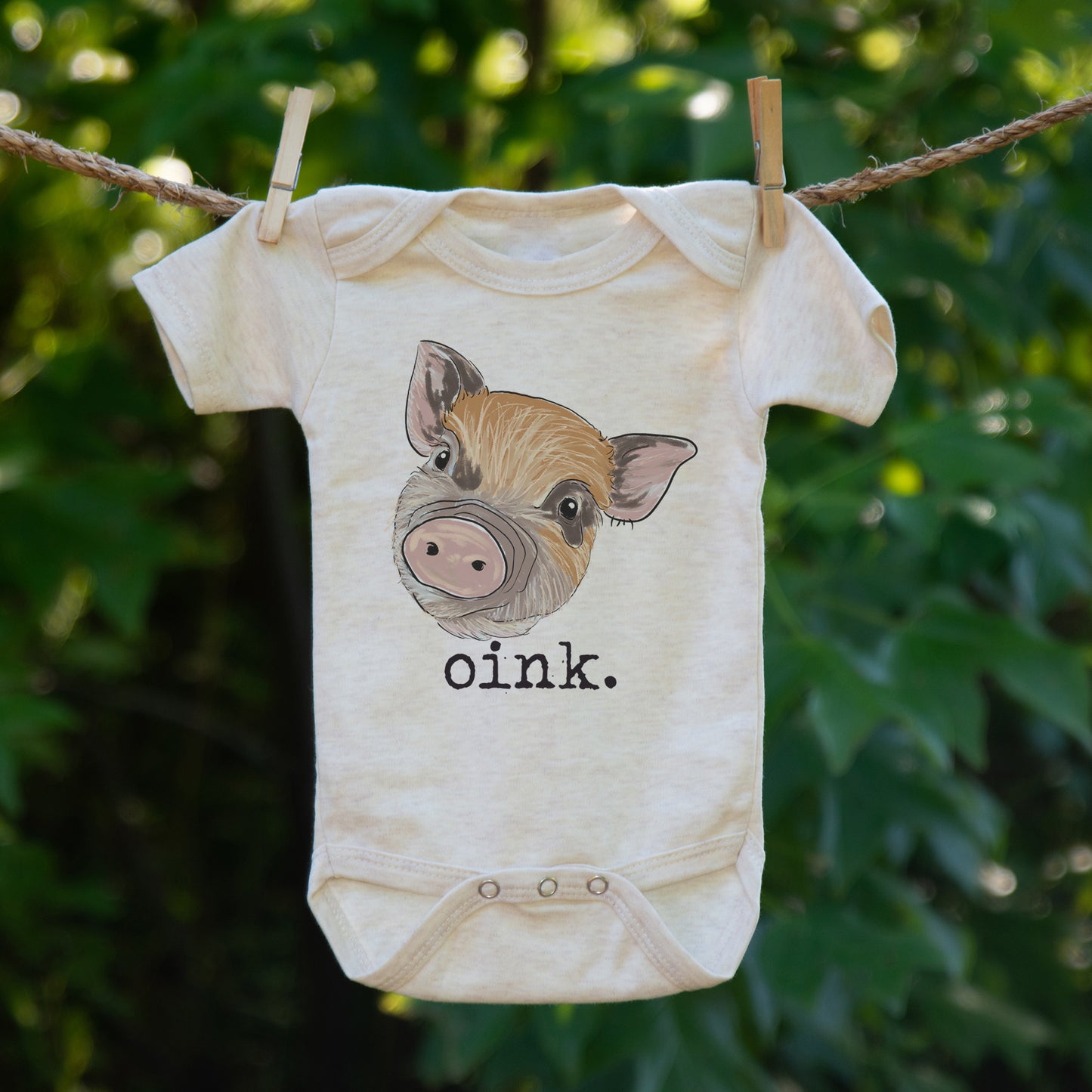 "Oink" Pig Baby Body Suit