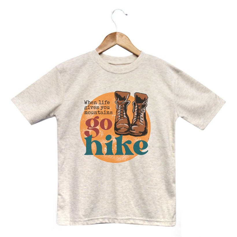 "When life gives you mountains go hike" Soft Beige Tee